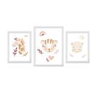 Quadros para quarto Infantil Bebê com Moldura Astronauta Oração Maternidade Quarto Decoração Ursinhos Anjos