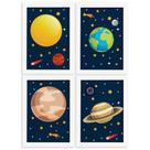 Quadros para Quarto Infantil Sistema Solar Planetas Kit 4un Quadros para Quarto Infantil Sistema Solar Planetas Kit 4un