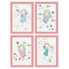 Quadros para Quarto Menina e Flores Moldura Rosa 22x32cm