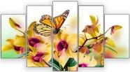Quadros Para Sala Flores Borboleta"