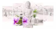 Quadros Para Sala Mosaico Buda Branco Orquídea Lilás"