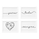 Quadros Para Todo o Sempre Kit 4un Moldura Branca 22x32cm