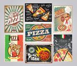 Quadros Pizza Pizzaria Restaurante Retrô Vintage Kit 7 Peças