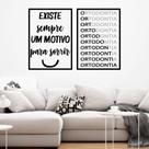 Quadros Sorriso Dentista Ortodontia Frases 2 Peças 28x40cm