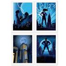 Quadros Super Heróis Geek Moldura Branca 22x32cm 4un