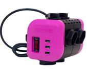 Qualitronix Filtro Linha 8 Tom + 3 Usb Lilas C/ Cabo Qcfl8-Clusb