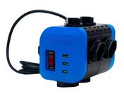 Qualitronix filtro linha 8 tomadas + 3 usb azul c/ cabo qcfl8-causb
