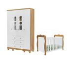 Quarrto Bebê Berço Americano Lisi roupeiro Tedy 4 Portas MDF -