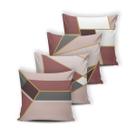 Quarteto de Capa de Almofada Decorativa Modern Print 4 Unidades - Geomterico Rose Quarteto de Capa de Almofada Decorativa Modern Print 4 Unidades - Geomterico Rose