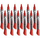 Quarteto de marcadores apagáveis a seco EnduraGlide Chisel Tip Red, pacote com 12