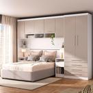 Quarto 7 Portas 5 Gavetas Cab Qn Alpes Master Luciane Móveis Branco Pf-cinammon Pf