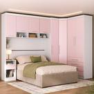 Quarto 8 Portas 5 Gavetas Cab Qn Alpes Master Luciane Móveis Branco Pf-rosa Pf