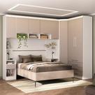 Quarto 8 Portas 6 Gavetas Cab Cs Alpes Master Luciane Móveis Branco Pf-cinammon Pf