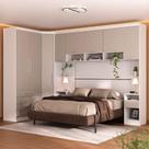 Quarto 8 Portas 6 Gavetas Cab Qn Alpes Master Luciane Móveis Branco Pf-cinammon Pf