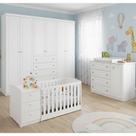Quarto Americano 6 Portas com Berço Multifuncional Atlanta Ambiente Branco Fosco Henn - Reller