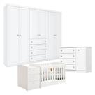 Quarto Americano 6 Portas Com Berço Multifuncional Atlanta Branco Fosco Henn - Reller