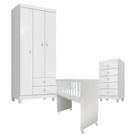 Quarto Bebê 3 Portas Com Gaveteiro Ternura Baby E Mini Berço Moisés Alegria Com Colchão - Incorplac Quarto Bebê 3 Portas Com Gaveteiro Ternura Baby E Mini Berço Moisés Alegria Com Colchão - Incorplac