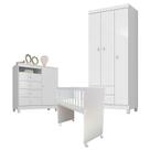 Quarto Bebê 3 Portas Ternura Baby e Mini Berço Moisés Alegria com Colchão - Incorplac