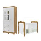 Quarto Bebê Berço Americano Lisi roupeiro Tedy 3 Portas MDF -