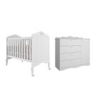 Quarto Bebe Berço e Cômoda Permobili Harmonia Encanto MDF