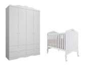 Quarto Bebe Berço e Guarda Roupa Harmonia Encanto MDF