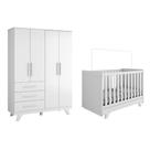 Quarto Bebe Berço e Guarda Roupas Moveis Peroba Retro Ls