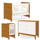 Quarto Bebê Berço Evolution 4 em 1 + Cômoda 6 Gavetas