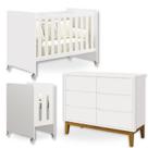 Quarto Bebê Berço Evolution 4 em 1 + Cômoda 6 Gavetas