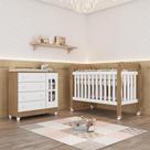 Quarto Bebê Completo Berço Americano Marquesa 3Em1 Cômoda 4 Gavetas 1 Porta Gabrielle 100% MDF Quarto Bebê Completo Berço Americano Marquesa 3Em1 Cômoda 4 Gavetas 1 Porta Gabrielle 100% MDF