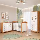 Quarto Bebê Completo Berço Americano Marquesa 3em1 Guarda Roupas 2 Portas Cômoda Bolinha 100% MDF
