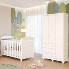 Quarto Bebê Completo Berço Americano Marquesa 3em1 Guarda Roupas 3 Portas 3 Gavetas Junior MDF Faura Quarto Bebê Completo Berço Americano Marquesa 3em1 Guarda Roupas 3 Portas 3 Gavetas Junior MDF Faura
