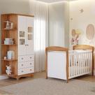Quarto Bebê Completo Berço Americano Marquesa Guarda Roupa Uli 2 Portas Com Prateleiras