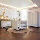 Quarto Bebê Completo Berço Cômoda Guarda-Roupa Fofura Rattan Quarto Bebê Completo Berço Cômoda Guarda-Roupa Fofura Rattan