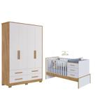 Quarto Bebê Completo Berço Multifuncional Charlo 4 Portas 100% MDF -