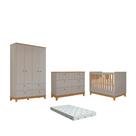 Quarto Bebe Completo Bis Dorabelly Berço , Cômoda e Guarda Roupa MDF Com Colchão