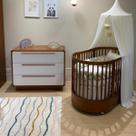 Quarto Bebê Completo Com Berço e Cômoda Coleção Wave Divicar