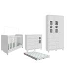 Quarto Bebe Completo Dorabelly Dyte MDF 3 Pt + Colchão