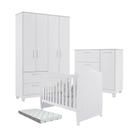 Quarto Bebe Completo Dorabelly Juju MDF + Colchão Americano