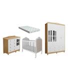 Quarto Bebe Completo MDF Capitône Elo Dorabelly Provençal + Colchão Quarto Bebe Completo MDF Capitône Elo Dorabelly Provençal + Colchão
