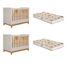 Quarto bebê gêmeos com 2 Berços Mini Cama Liza com 2 Colchões Gazin Permobili Quarto bebê gêmeos com 2 Berços Mini Cama Liza com 2 Colchões Gazin Permobili