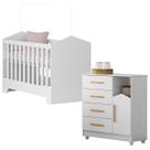 Quarto Bebê Moderno Cômoda e Berço Incluso 100% MDF Quarto Bebê Moderno Cômoda e Berço Incluso 100% MDF