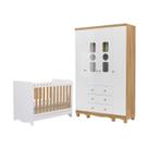 Quarto Bebê Tedy Berço Ben Guarda Roupa 4 Portas 100% MDF -