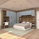 Quarto Canto Casal: Guarda-roupas, Bancada - Luciane Avelã