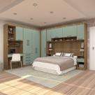 Quarto Canto Casal: Guarda-roupas, Bancada - Luciane Avelã