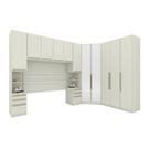 Quarto Casal 11 Portas 6 Gavetas Canto com espelho Areia