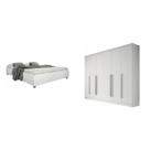 Quarto Casal Completo com Cama e Guarda Roupa 6 Portas 8 Gavetas Sevilla