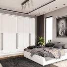 Quarto Casal Completo com Cama Mônaco e Guarda Roupa 6 Portas 8 Gavetas Sevilla Quarto Casal Completo com Cama Mônaco e Guarda Roupa 6 Portas 8 Gavetas Sevilla