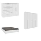 Quarto Casal Completo Guarda-roupa 6 Portas Milano, Cama Monaco e Cômoda Istambul Espresso Móveis