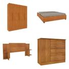 Quarto Casal Completo Guarda-roupa 6 Portas Munique Cama Mônaco com Cabeceira e Cômoda Chicago Espre
