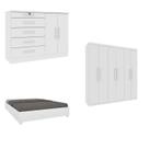 Quarto Casal Completo Guarda-roupa Lima, Cama Mônaco e Cômoda Istambul Espresso Móveis
